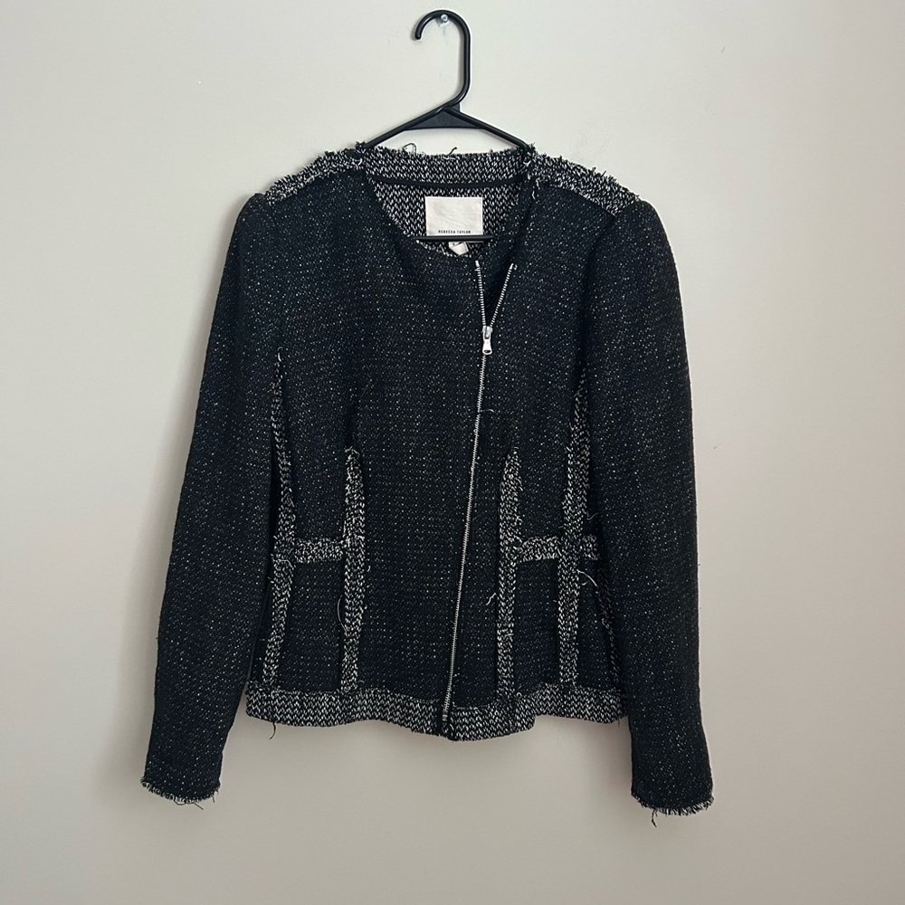 Rebecca Taylor Knit Tweed Blazer Size 4